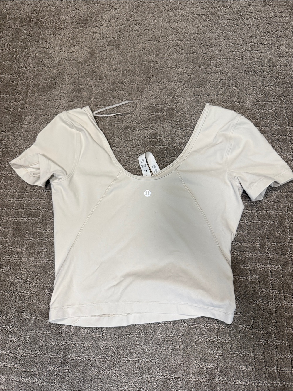 Lululemon cropped fitted v neck short sleeve tee white - Picture 3 of 3